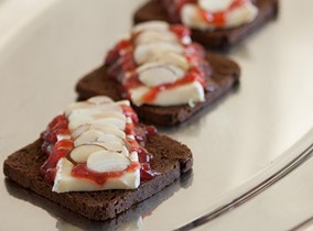 Brie, Raspberry and Almond Appetizers