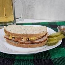 Corned Chicken and Mustard on Rye