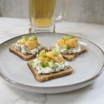 Cheese Curd Jalapeno Bacon Bites on Cocktail rye