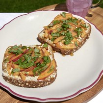 Peach, Honey and Basil Summer Toast